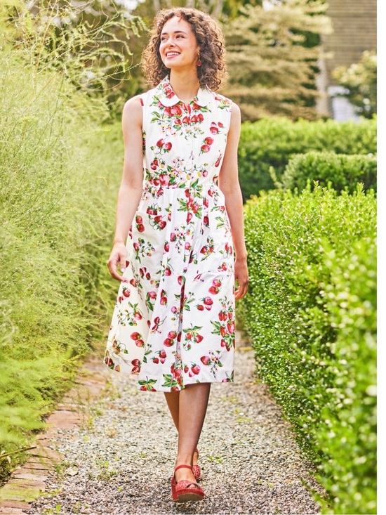 April Cornell Dresses & Skirts - April Cornell Strawberry Porch Dress  Modern Prairie Cottagecore pockets Size XL
